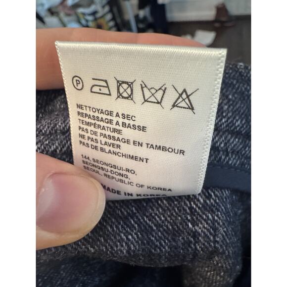 LVIR LA Project Mélange Denim Mini Skirt Blue Sz M Zip Fly Mid Wash Pockets NWT - Picture 6 of 15